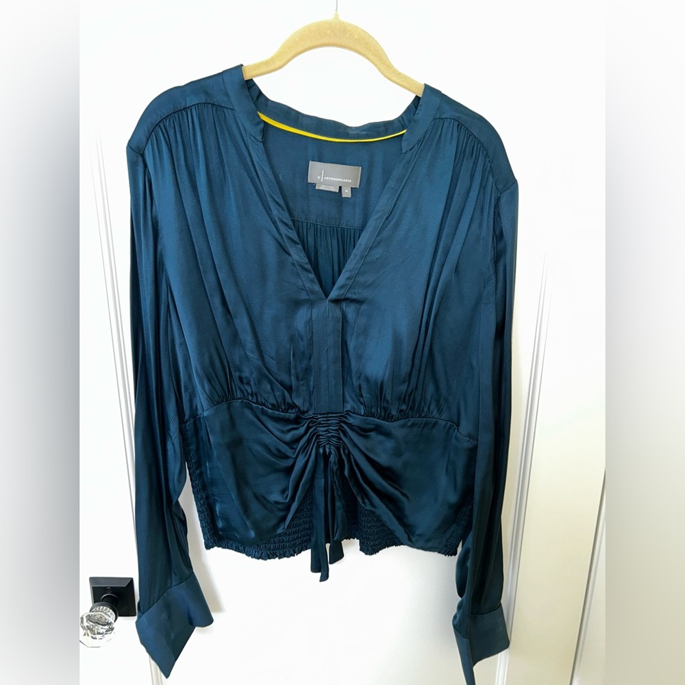 Anthropologie Elegant Rich Blue Women's Top